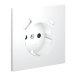 Накладка для розетки с заземлением и защитными шторками, с USB A+C Voltum S70 (белый матовый) VLS001002