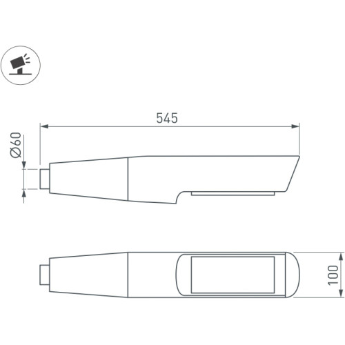 Уличный светильник Arlight OXOR-NOXT(with bracket)-545x100-35W Day4000 (BK, 120 deg, 230V) IP65 052477