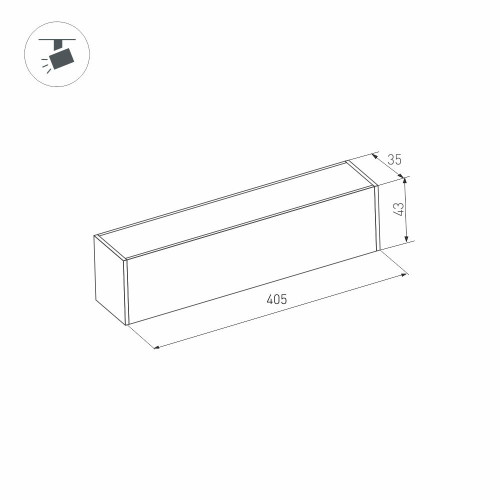 Трековый магнитный светильник Arlight MAG-FLAT-45-L405-12W Day4000 (BK, 100 deg, 24V, DALI) 046579