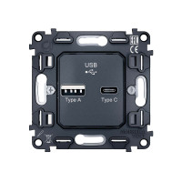 Механизм розетки 2USB A+C 20W (быстрая зарядка) Ambrella Volt Quant VM177