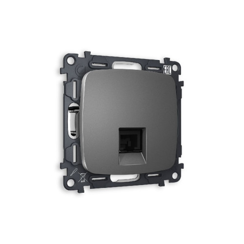 Комплект механизма компьютерной розетки RJ-45(8P8C) CAT6 со шторкой Ambrella Volt Omega MO662010