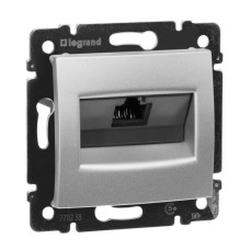 Розетка компьютерная RJ45 Legrand Valena 5e кат UTP на винтах алюминий 770238