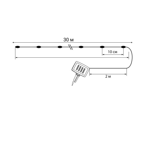 Садовая гирлянда на солнечной батарее Uniel USL-S-128/PT30000 MULTI DEW UL-00012695