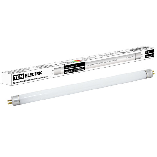 Лампа люминесцентная TDM Electric G5 6W 4000K белая SQ0355-0001