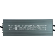 Трансформатор электронный для светодиодной ленты Feron LB007 300W 12V IP67 (драйвер) 53082