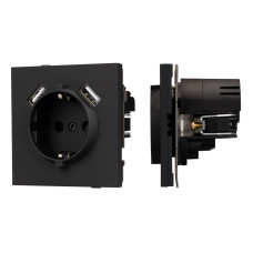 Механизм розетки с USB зарядкой Arlight SCT-TENDO-MUAA-SFPL-BK (230V, 16A) 054603 Механизм розетки с USB зарядкой Arlight SCT-TENDO-MUAA-SFPL-BK (230V, 16A) 054603