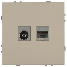 Розетка Эра Galaxy 15-3110-04 комбинированная RJ45+TV IP20 шампань Б0070782