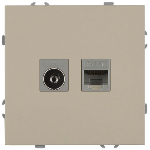 Розетка Эра Galaxy 15-3110-04 комбинированная RJ45+TV IP20 шампань Б0070782