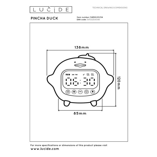 Настольная лампа Lucide Pincha Duck 54500/01/34