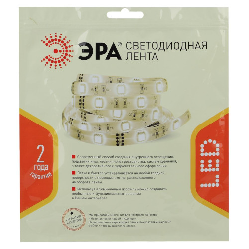 Светодиодная лента Эра 24В 2835 14,4Вт/м 2700К 5м IP33 LS2835-14,4-120-24-33-2700К-5m Б0043098