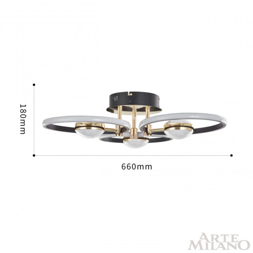 Потолочный светильник Arte Milano Ferrara 276140/3+3 BK/GD