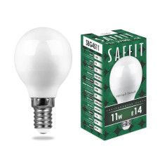 Лампа светодиодная Saffit SBG4511 шар E14 11W 2700K 55136