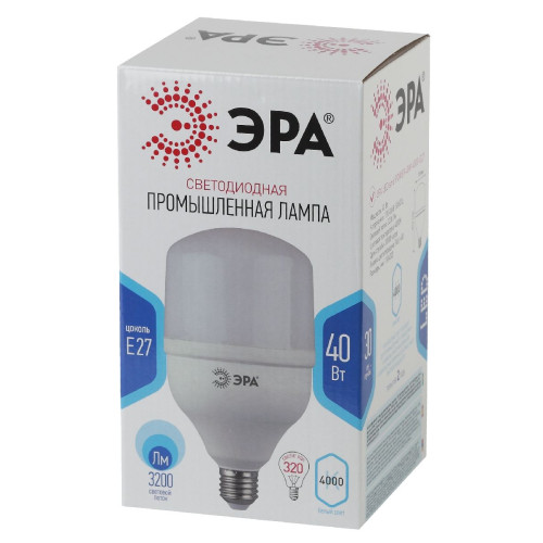 Лампа светодиодная Эра E27 40W 4000K LED POWER T120-40W-4000-E27 Б0027005