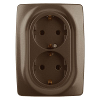 Розетка 2X2P+E Schuko со шторками Эра 12-2108-13 Б0036449