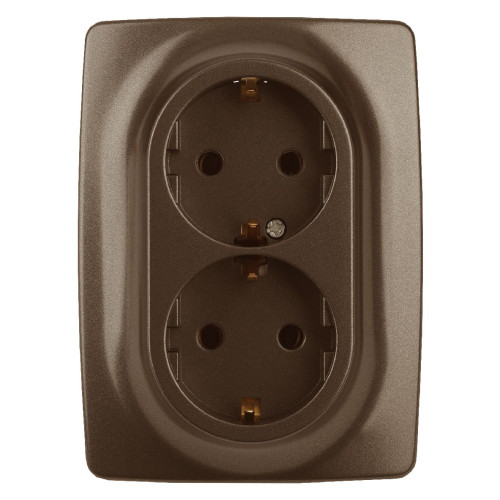 Розетка 2X2P+E Schuko со шторками Эра 12-2108-13 Б0036449
