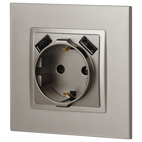 Розетка со шторками с 2xUSB Эра Elegance 14-4109-16 Б0065775