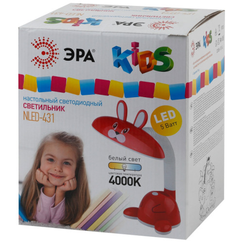 Настольная лампа Эра NLED-431-5W-R Б0019776