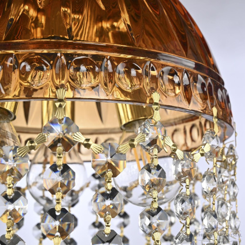 Подвесной светильник Bohemia Ivele Crystal 5478/22 G Amber/M-1G Leafs