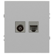 Розетка Эра Arktik 16-3110-03 комбинированная RJ45+TV алюминий Б0070496