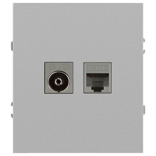 Розетка Эра Arktik 16-3110-03 комбинированная RJ45+TV алюминий Б0070496