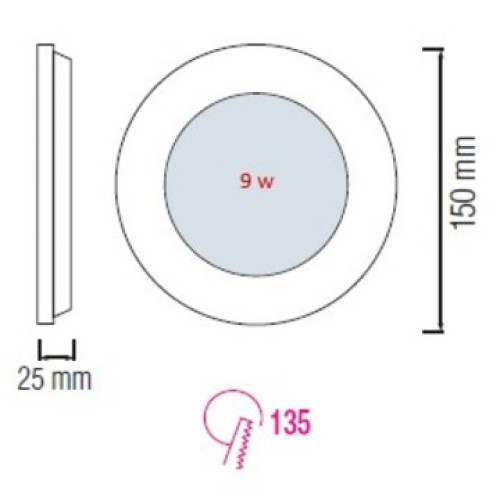 Встраиваемый светильник Horoz Electric SLIM-9  056-003-0009 9W 2700K HRZ33002849