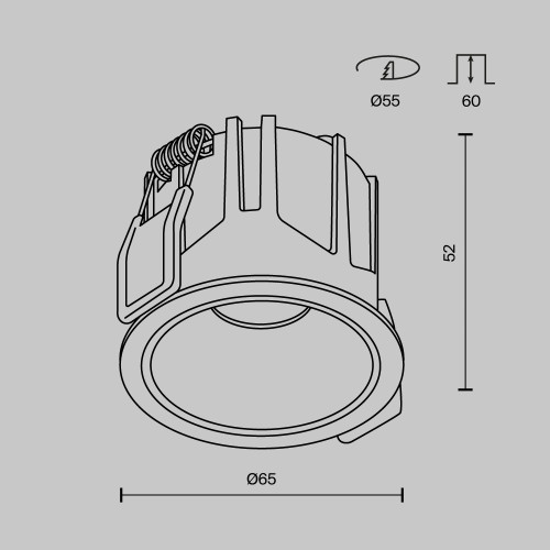 Встраиваемый светильник Maytoni Alfa LED DL043-01-10W2.7K-RD-B