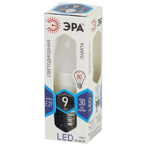 Лампа светодиодная Эра E27 9W 4000K LED B35-9W-840-E27 Б0027972