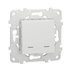 Выключатель двухклавишный Schneider Electric Unica New NU521118N