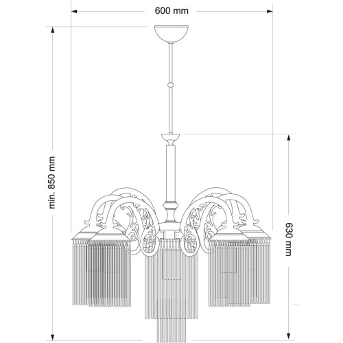 Подвесная люстра Kutek Fiore FIO-ZW-6+1 (P)