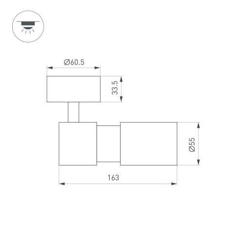 Спот Arlight SP-ARTEMIS-SURFACE-FLAP-R55-12W Warm2700 (WH, 8-80 deg, 230V) (IP20 Металл) 062248