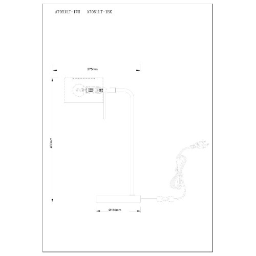 Настольная лампа Arte Lamp Sebastian A7051LT-1WH