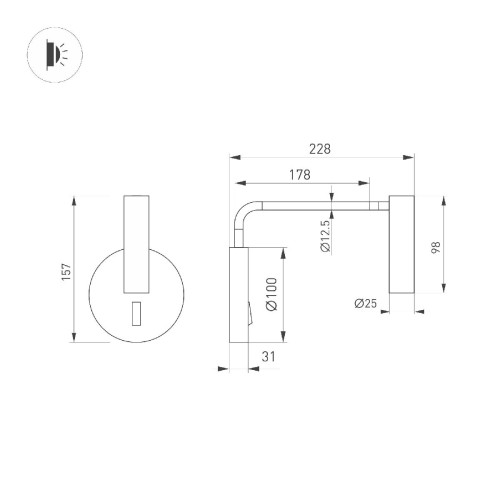 Бра Arlight SP-VERDI-LONG-WALL-3W Warm3000 051667