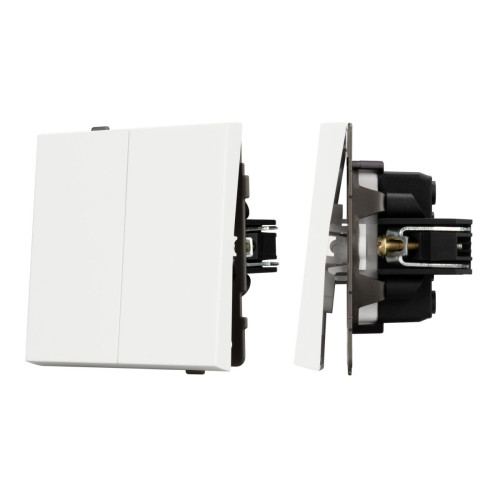 Механизм выключателя двухклавишный проходной Arlight SWT-TENDO-MKP2-SFPL-WH (230V, 10A) 054556 Механизм выключателя двухклавишный проходной Arlight SWT-TENDO-MKP2-SFPL-WH (230V, 10A) 054556