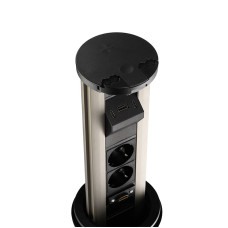 Блок розеток 12J (2 секции, USB type A+C + RJ45 + HDMI) беспроводная зарядка Mebax 00-00002597