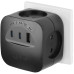 Разветвитель электрический ЭРА SP-4-3USBAC-B на 4 розетки + 3 USB A+C со шторками 10А черный Б0069084