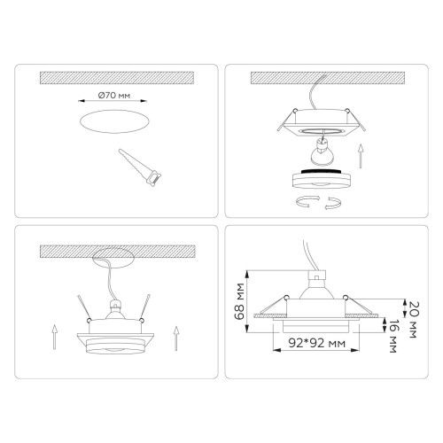 Встраиваемый светильник Ambrella Light Techno spot Acrylic Tech TN30709