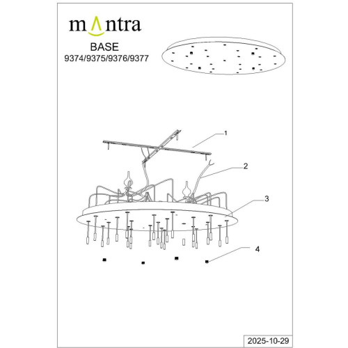 Основание потолочное 24L Mantra Modular Light Florones 9374