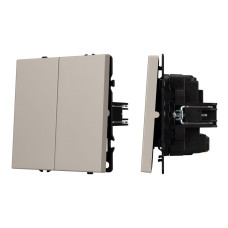 Механизм выключателя двухклавишный перекрёстный Arlight SWT-NOBE-MKX2-SFPL-CA (230V, 10A) (Кашемир) 061791