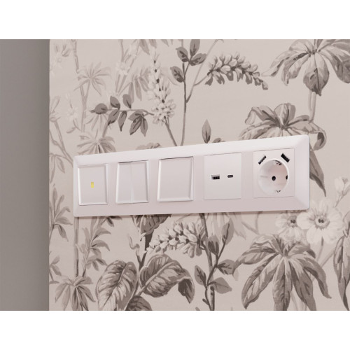 Комплект механизма 2-клавишного перекрестного выключателя 10A-250V Alfa Жемчуг Quant Ambrella Volt MA203030 (AP2030, VM125)