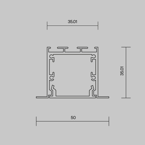Алюминиевый профиль встраиваемый с накладным фланцем 50x35 Maytoni Led Strip ALM-5035T-B-2M 632012