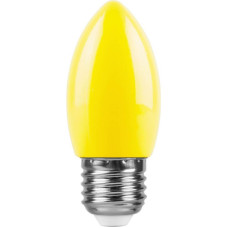 Лампа светодиодная Feron E27 1W желтый Свеча Матовая LB-376 25927