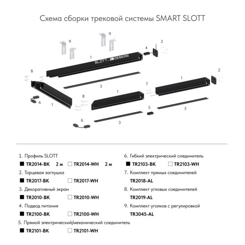 Заглушка для однофазного шинопровода Denkirs Smart Slott TR2017-WH