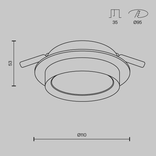 Встраиваемый светильник Maytoni Technical Hoop DL086-GX53-RD-B