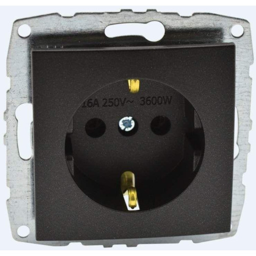 Розетка с заземлением Mono Electric Despina-Larissa 16А 250В графит 500-002021-117