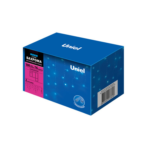 Уличная светодиодная гирлянда (UL-00007207) Uniel бахрома 220V синий ULD-B2007-100/TTK Blue IP44