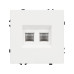 Механизм сдвоенной телефонной розетки Arlight SCT-NOBE-MTL2-SFPL-WH (RJ-11, 4C) (Белый кварц) 054308
