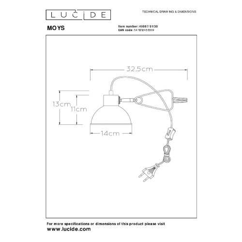 Настольная лампа Lucide Moys 45987/01/30