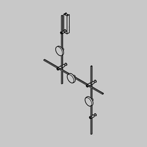 Готовая конструкция настенная прямая со светильниками Plato 3 шт. и блоком питания Maytoni Technical Flarity TFC-Flar-W01-BS