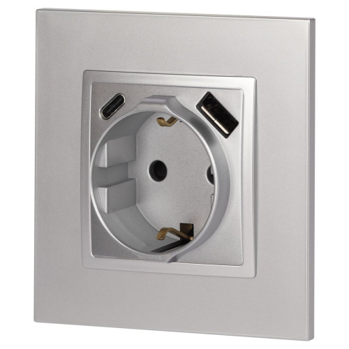 Розетка со шторками с USB type-A+C Эра Elegance 14-4108-03 Б0067741
