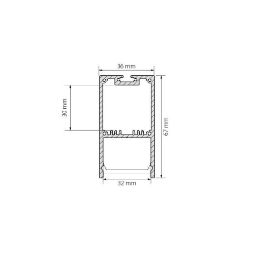 Профиль с экраном Arlight SL-LINE-3667-2500 ANOD+OPAL 020463